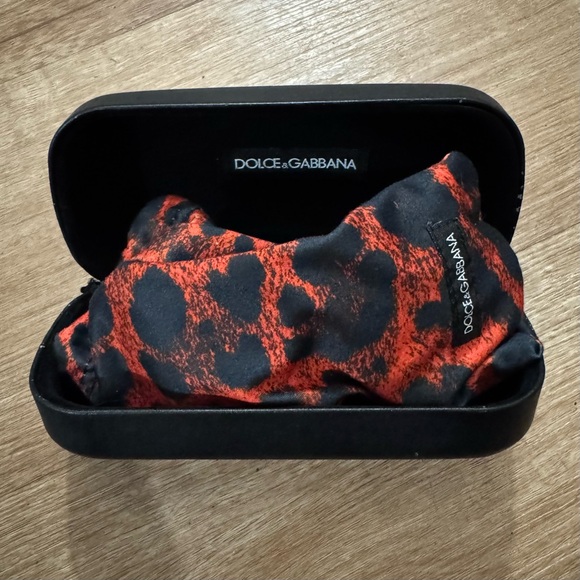 DOLCE & GABANNA RED CHEETAH / LEOPARD PRINT AVIATOR SUNGLASSES W BOX & CARDS - Picture 9 of 10